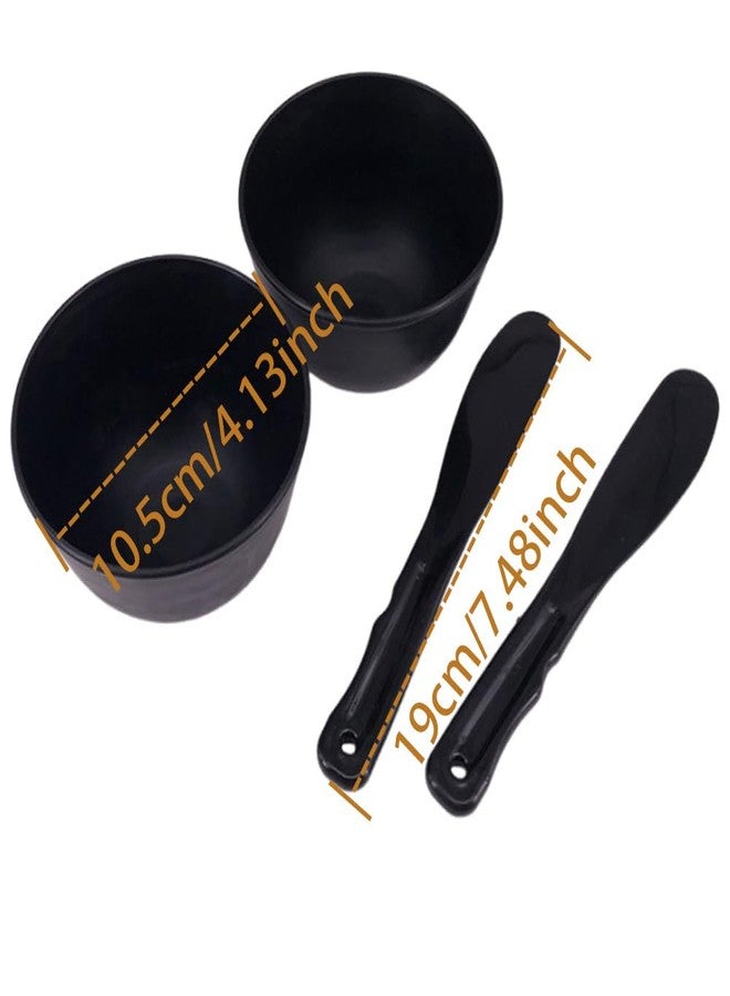 BFLCTTBD 2 Pairs Face Mask Mixing Set Rubber Facial Mixing Bowl And Spatula Skin Care Mixing Tools Esthetician Mixing Bowl Set Black - Image 2